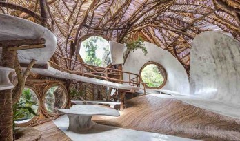 水泥和木材结合出奇妙的空间结构 — 图卢姆树屋美术馆
