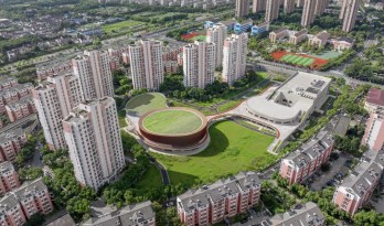 上海三林懿德社区文体中心：“镶嵌”在社区当中的一站式“体育+”公园 / 三益中国