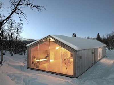 山间的v形小木屋,挪威v-lodge