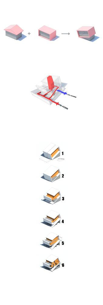 简单的几何图形，打造出一个山坡上的城市取景器
