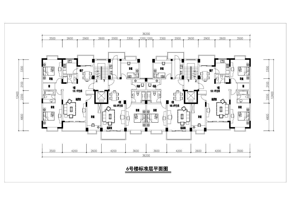 R375一套CHAO完整的小区住宅户型图-2