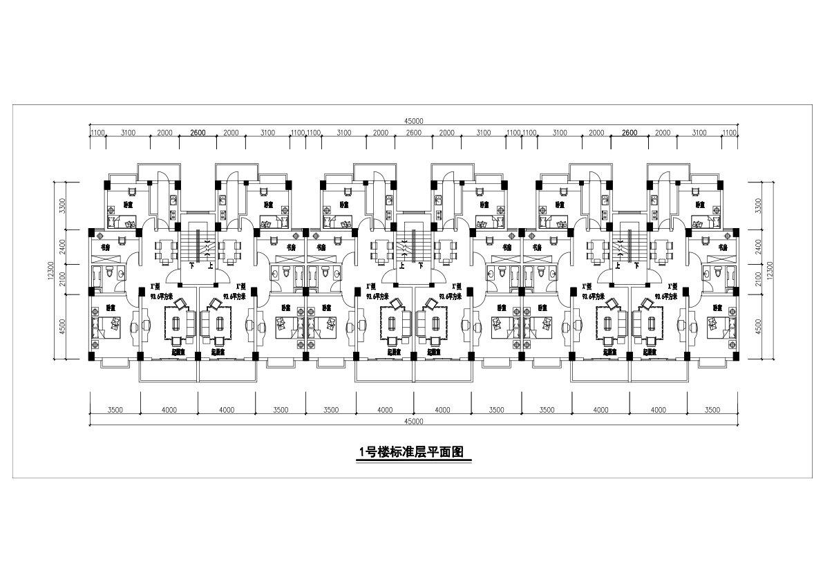 R375一套CHAO完整的小区住宅户型图-1