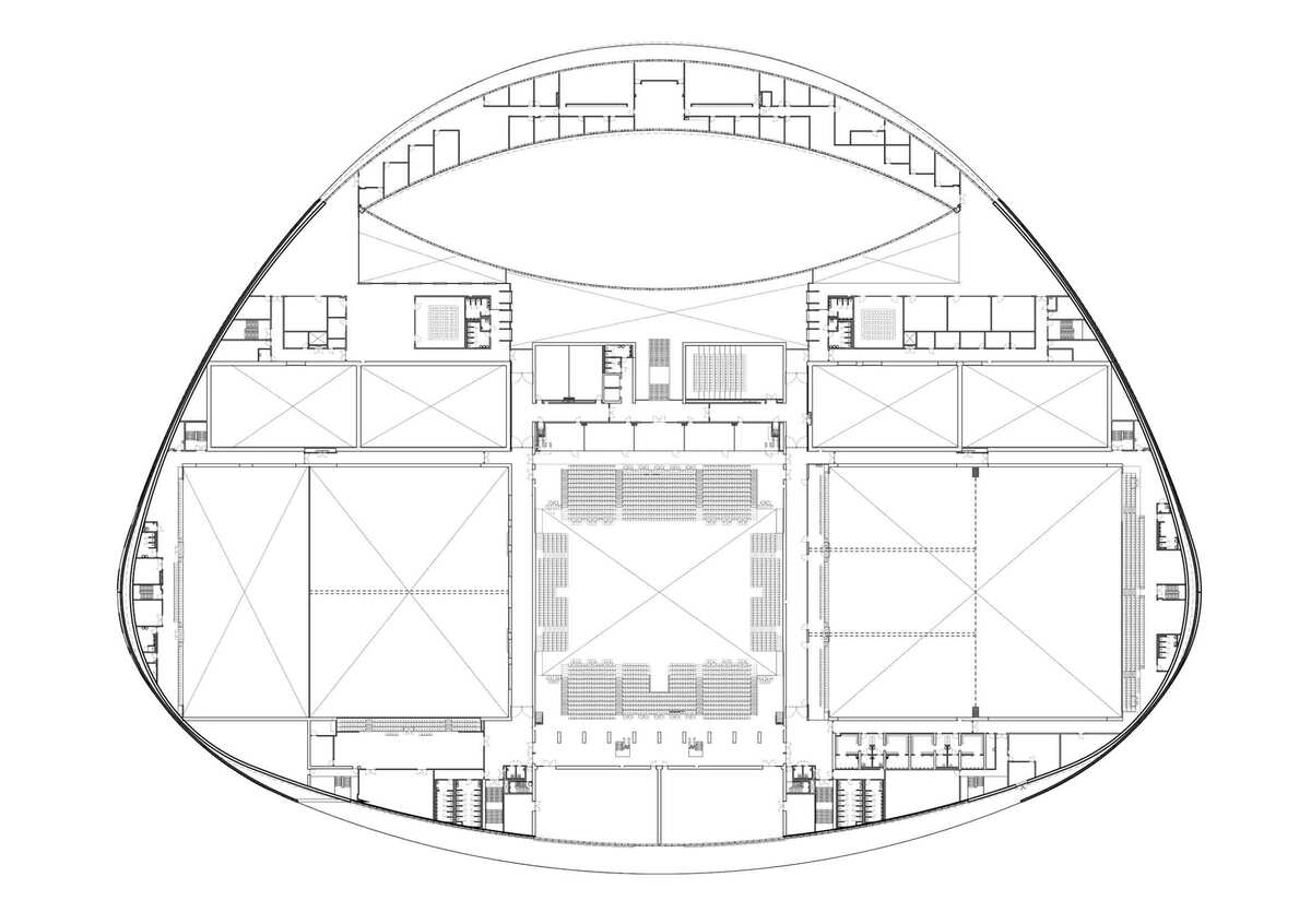 凌空闪耀的古铜色缎带：海牙体育馆
