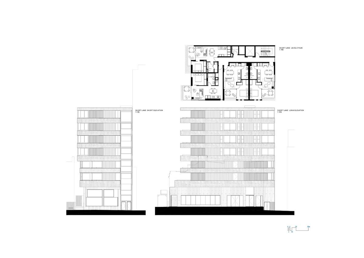 夸张的出挑阳台+激活街道的“短巷”，探索混合城市生活