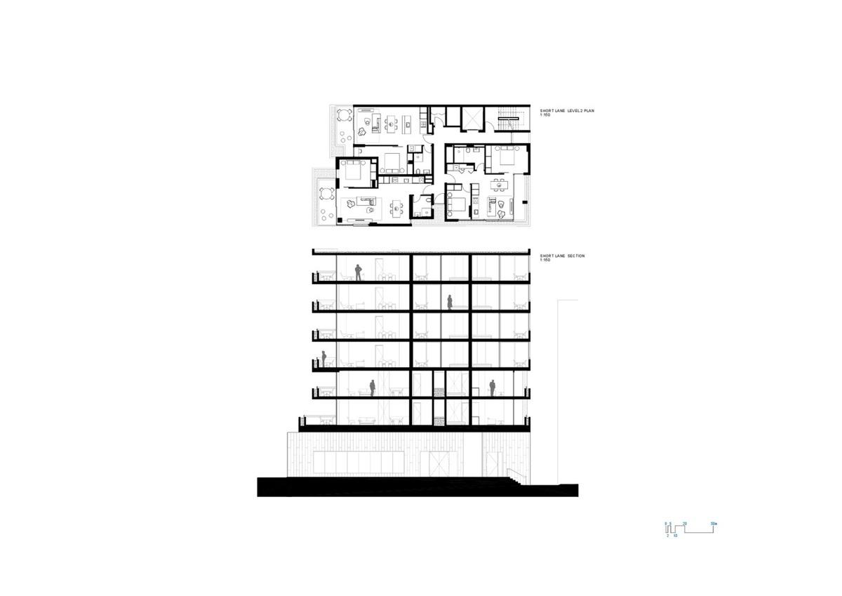 夸张的出挑阳台+激活街道的“短巷”，探索混合城市生活
