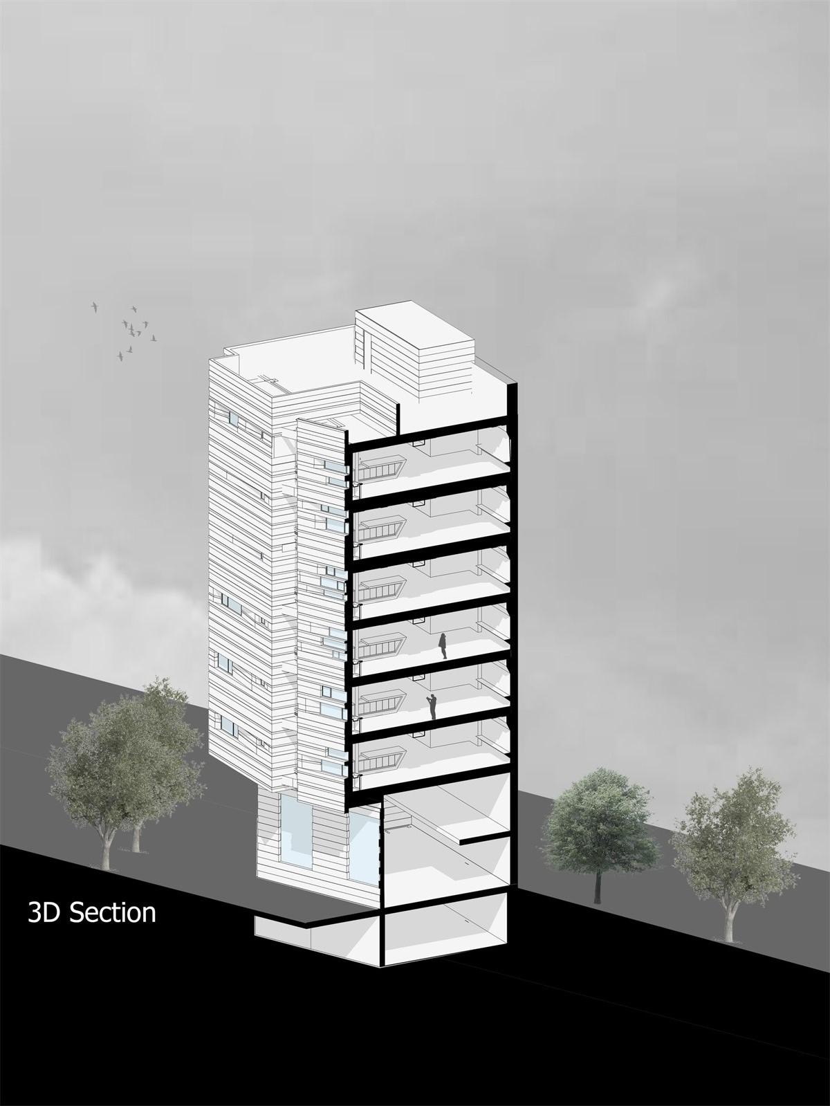 如同被风化的粗粝岩石：阿维尼住宅楼 | Heram建筑事务所