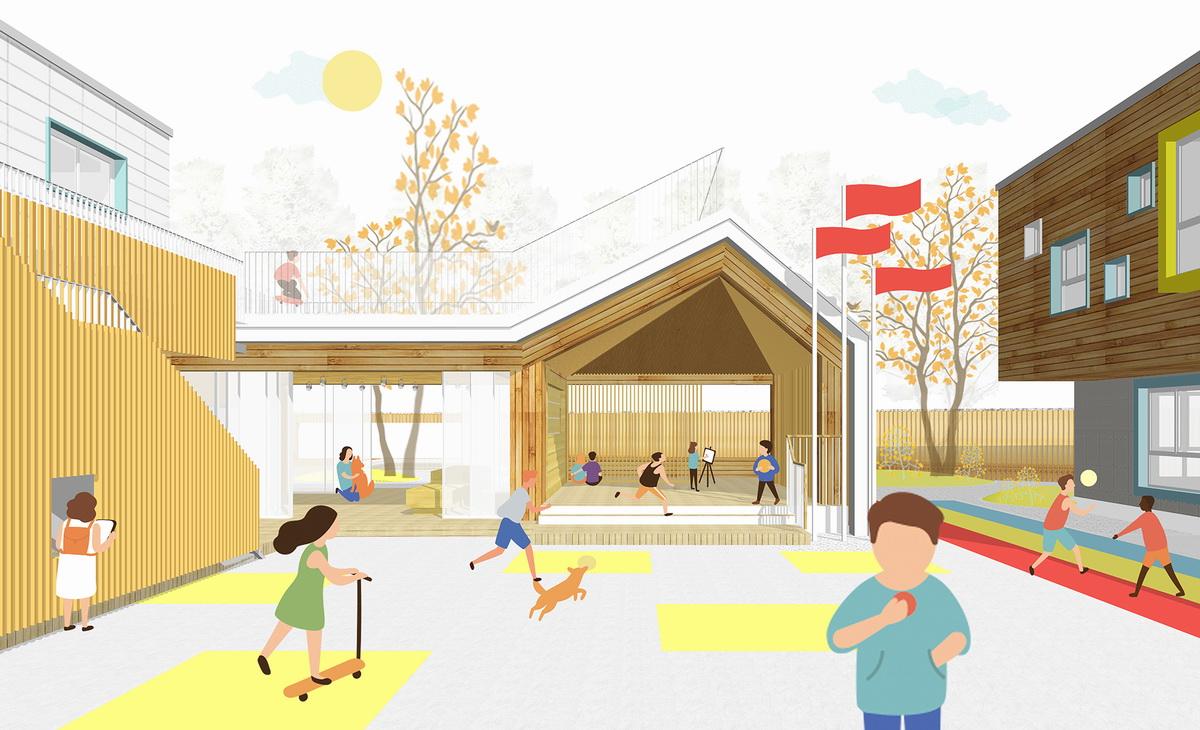五彩斑斓的"村落"木屋——重庆约克北郡幼儿园 / ido元象建筑