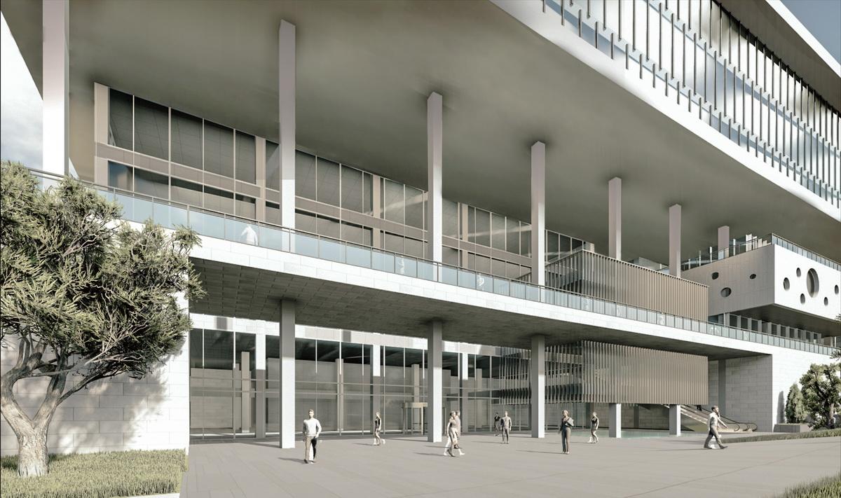 企业办公入口透视图perspective view of corporate office entrance