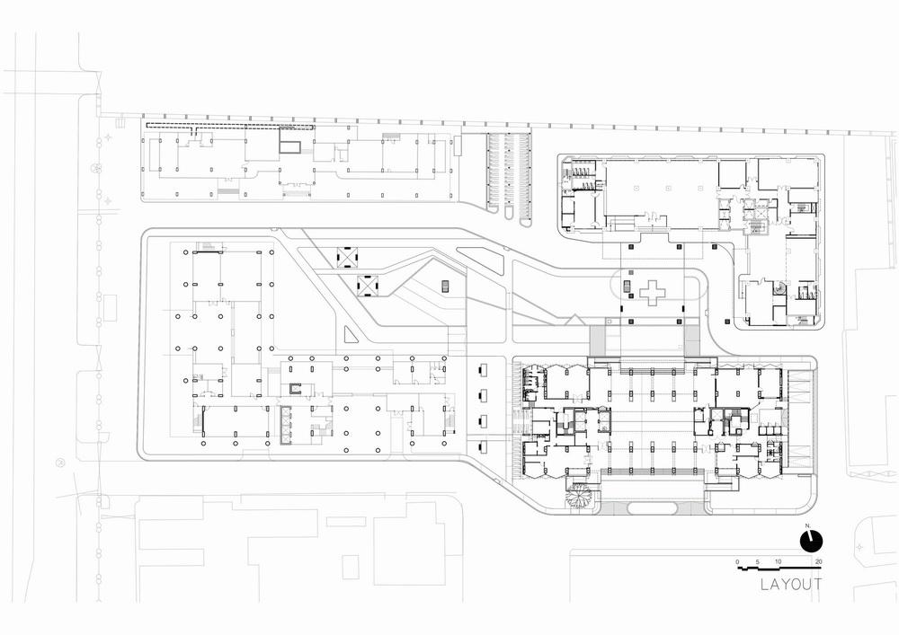 白衣天使的架空中庭宿舍楼/Plan Architect