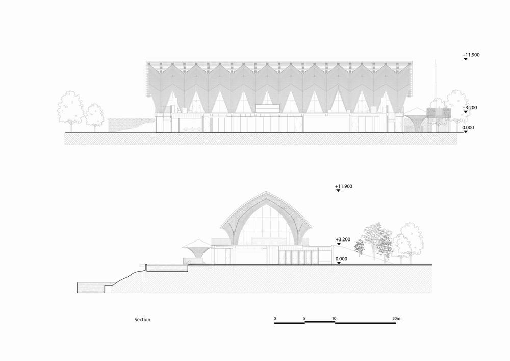 大跨度拱形竹梁，Casamia 社区之家 / VTN Architects