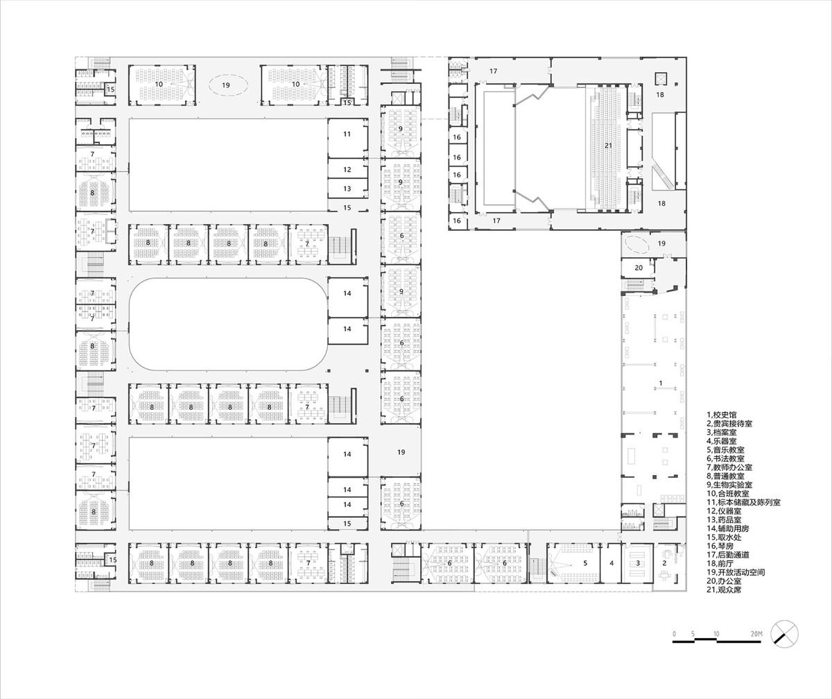 南山五福堂高级中学 / 小写建筑