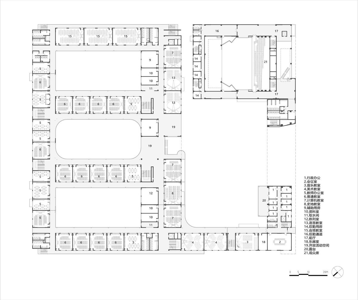 南山五福堂高级中学 / 小写建筑