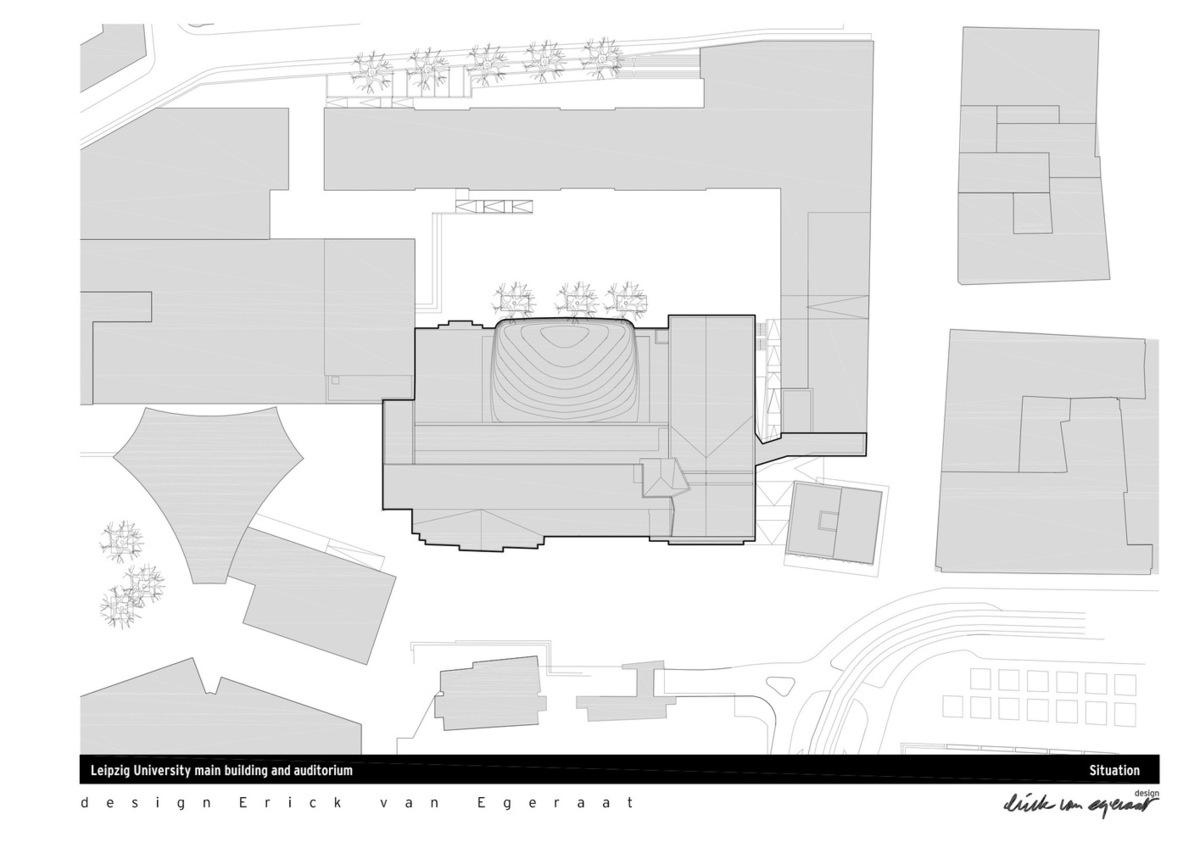 青色玻璃下，学校主楼与教堂的结合——德国莱比锡大学帕琳奈教堂