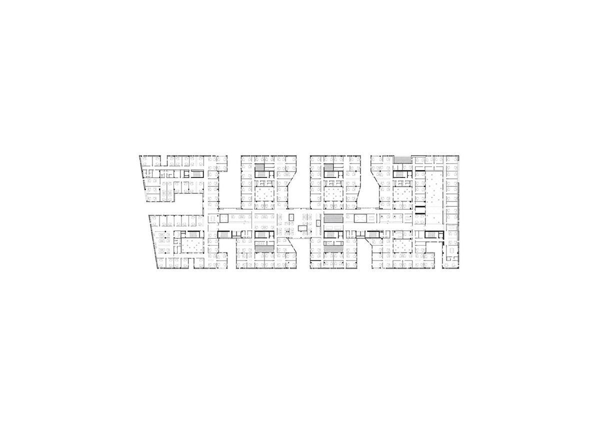 法院巨大的体量下，光与影的诗歌 / Mecanoo architecten