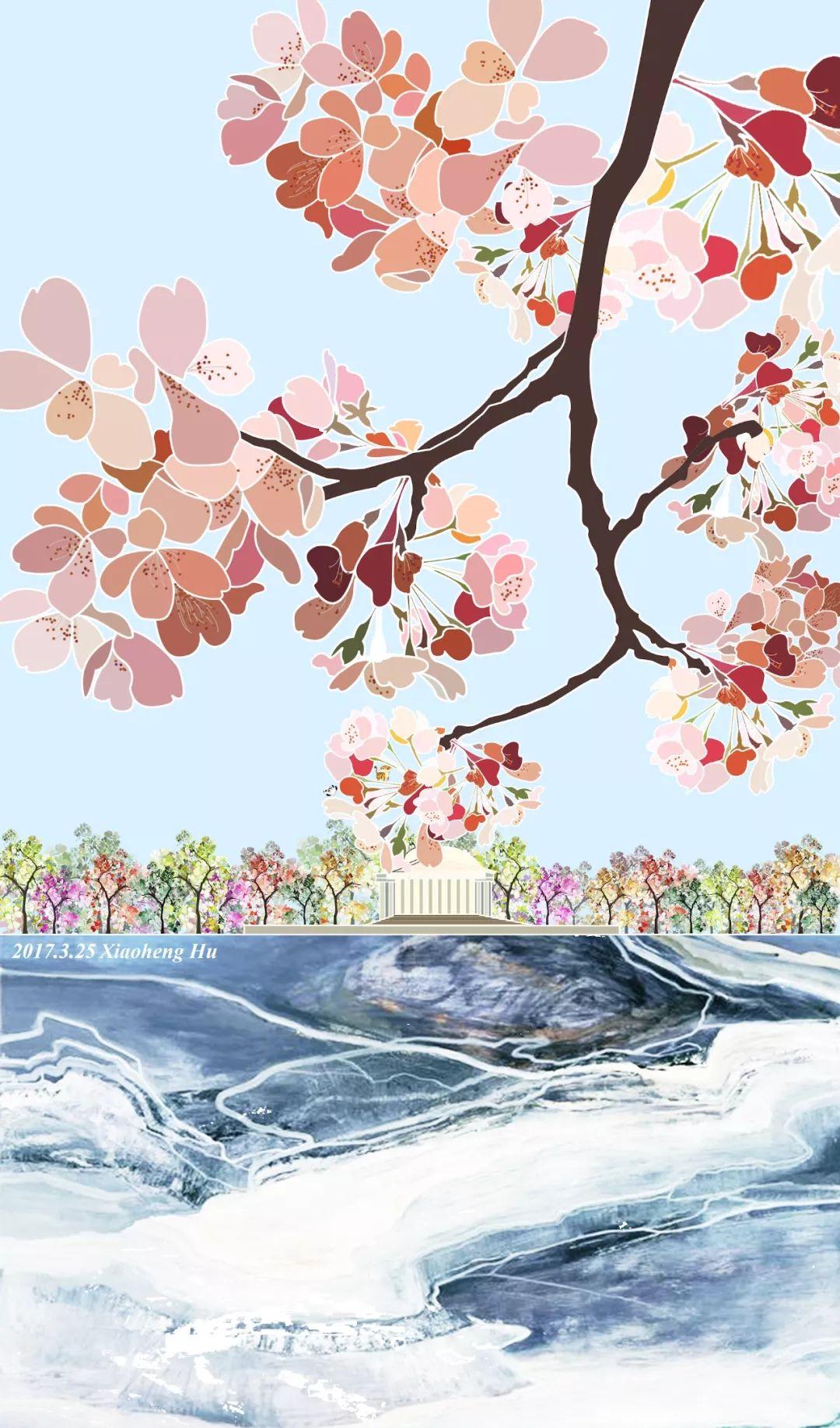 朋友们都忍不住要保存成手机桌面|哥大才女的建筑插画