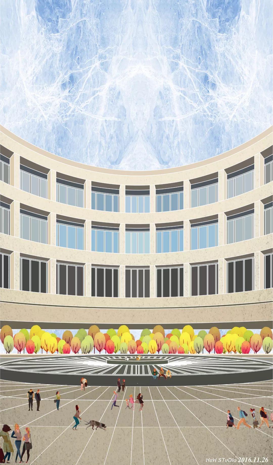 朋友们都忍不住要保存成手机桌面|哥大才女的建筑插画