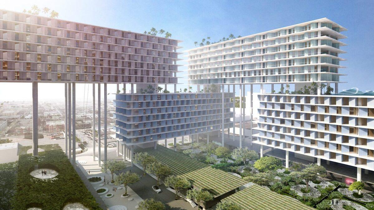 层层建筑如同踩高跷 — BIG 公布“迈阿密农产品中心”