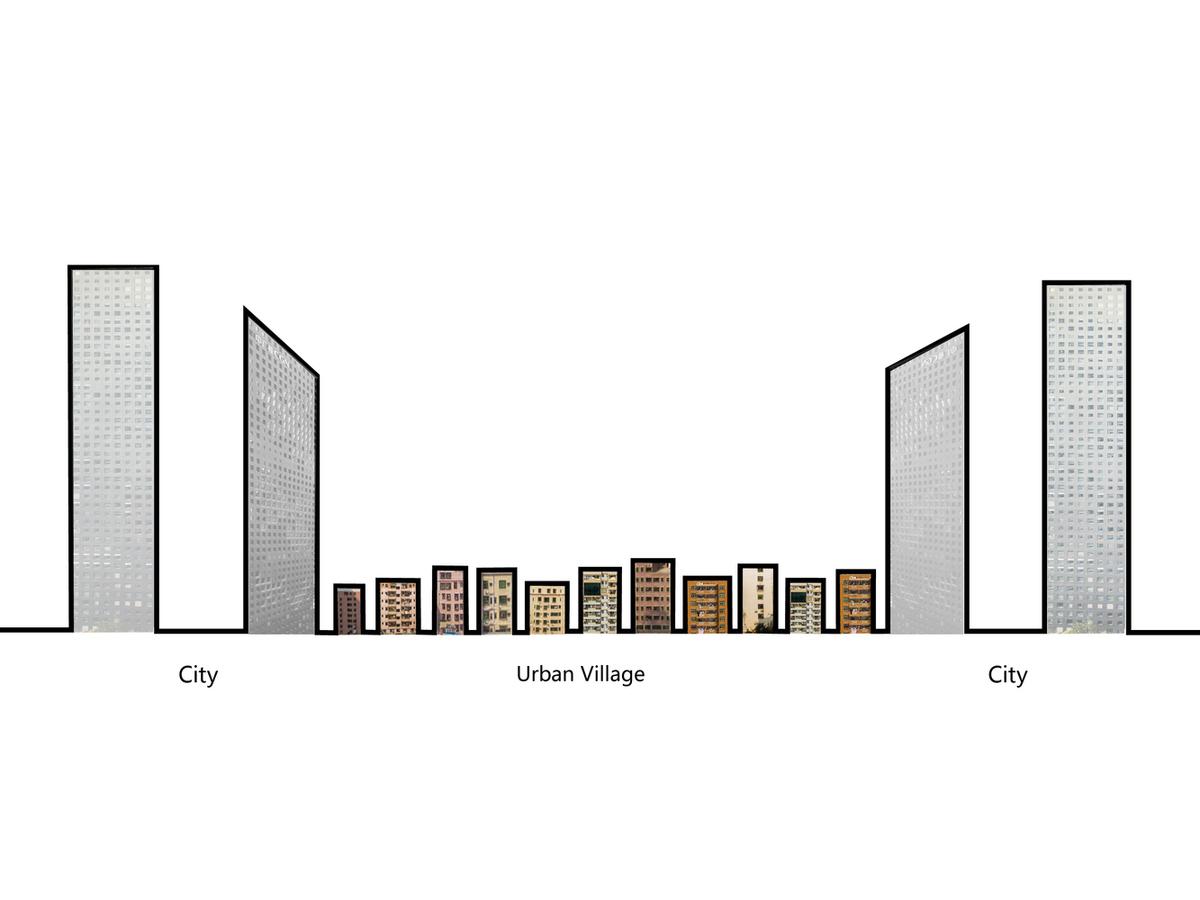 在城中村的上空构筑成一个新地表“Urban Mountain” —— 深圳“城上绿云”