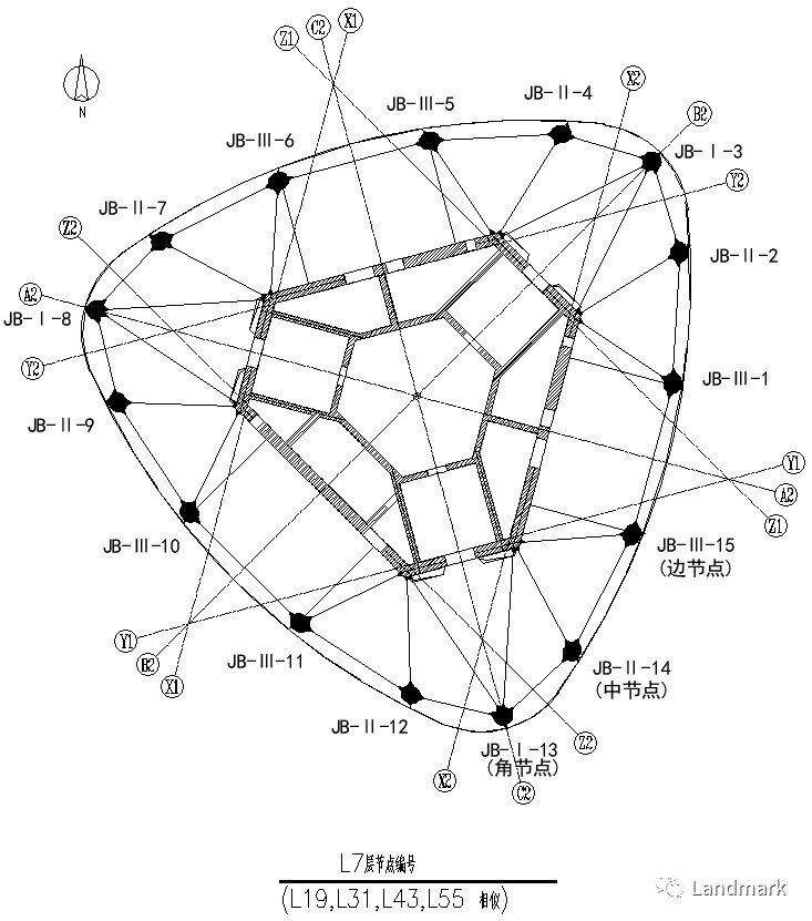 高层结构的X型节点