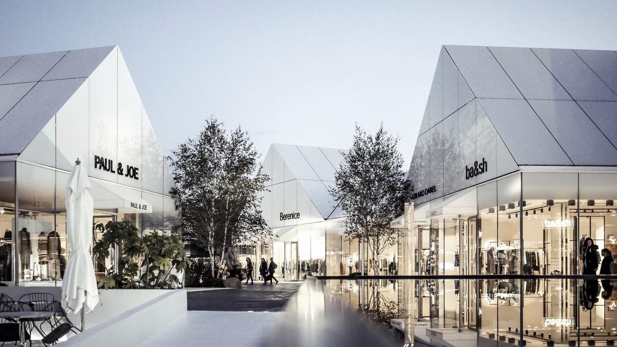 法国里昂奥特莱斯，白色小房子构成村庄 / Gianni Ranaulo Design