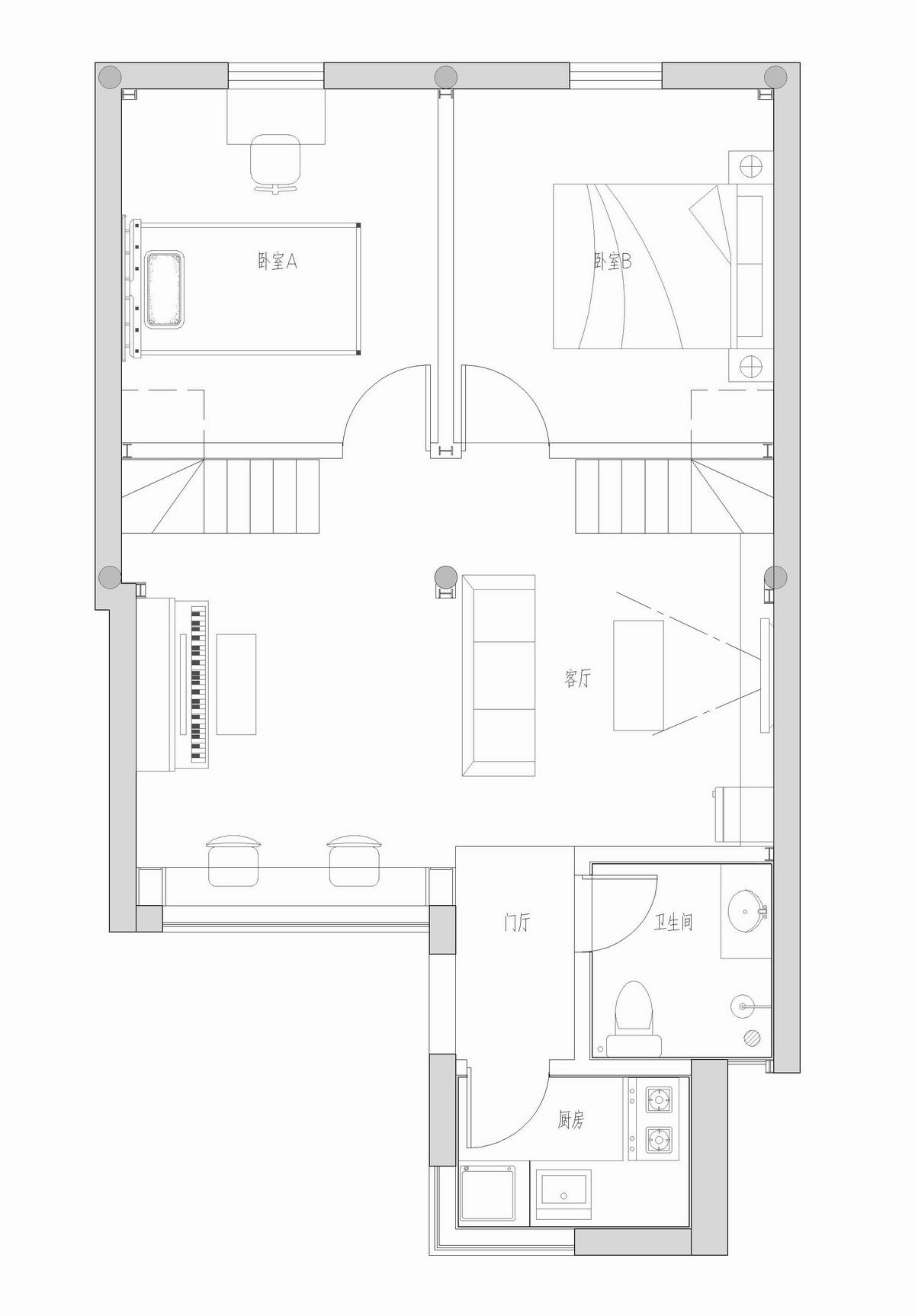 50㎡的六口之家，胡同大杂院里本地居民的改善策略 / 清筑建筑