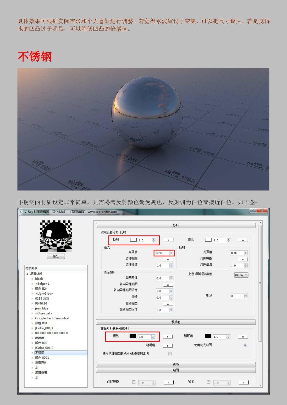 [vray for sketchup渲染教程]②—材质篇
