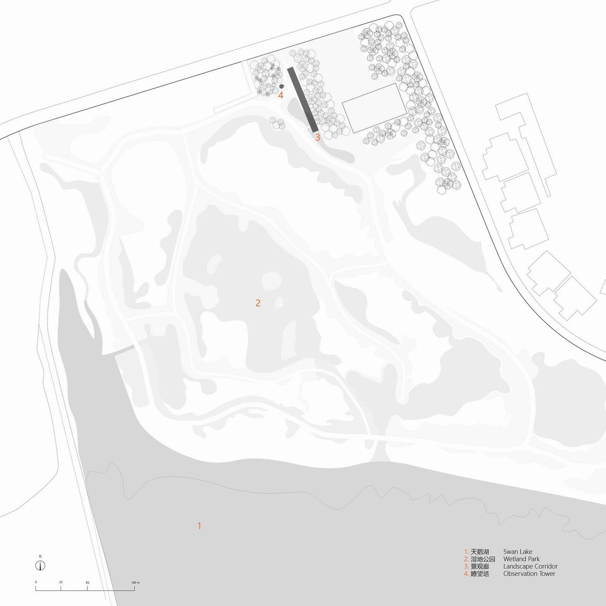 天鹅湖湿地公园景观廊及观鸟塔 / 迹·建筑事务所