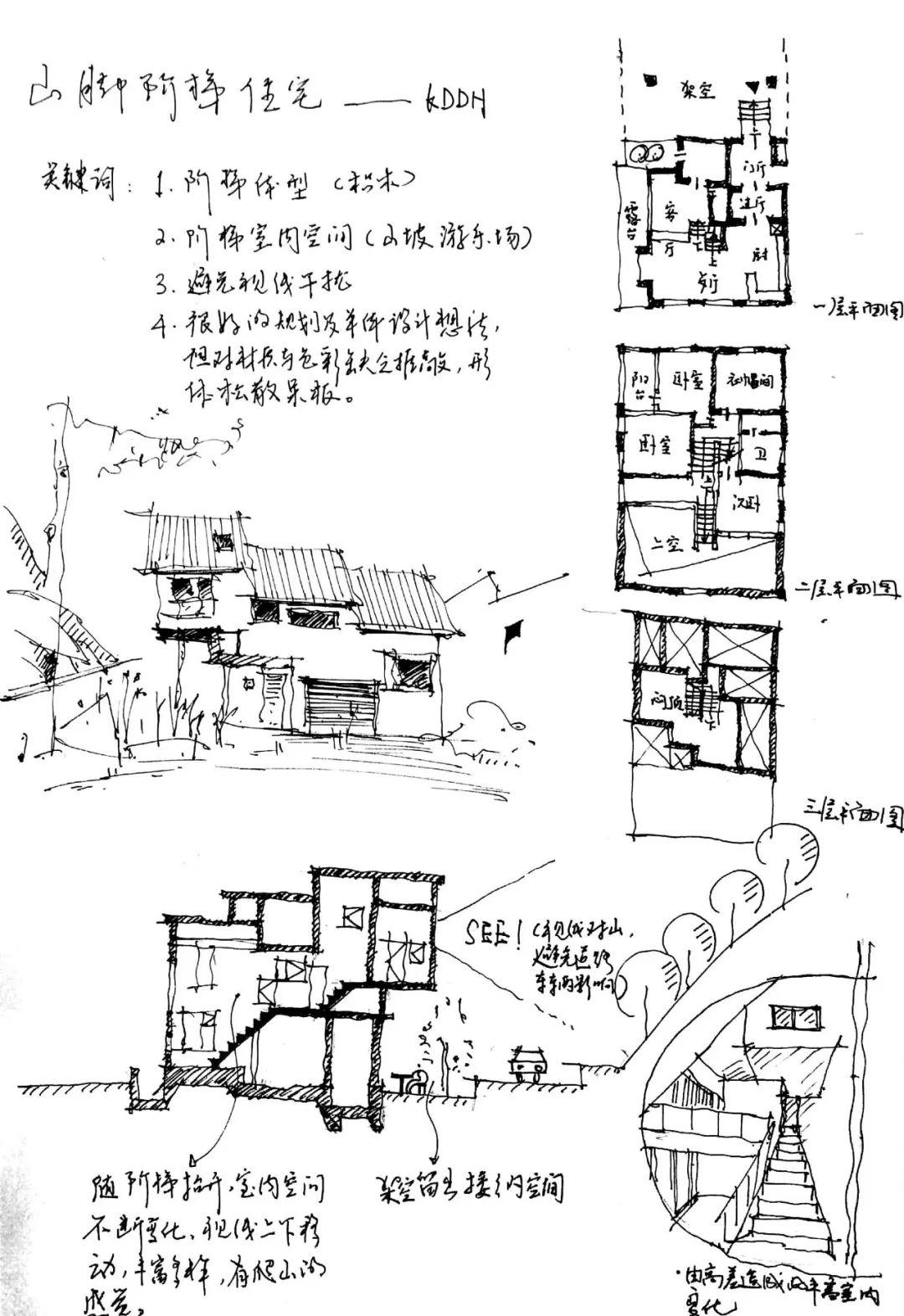 山脚阶梯住宅：为行进者打开视野 | 抄绘