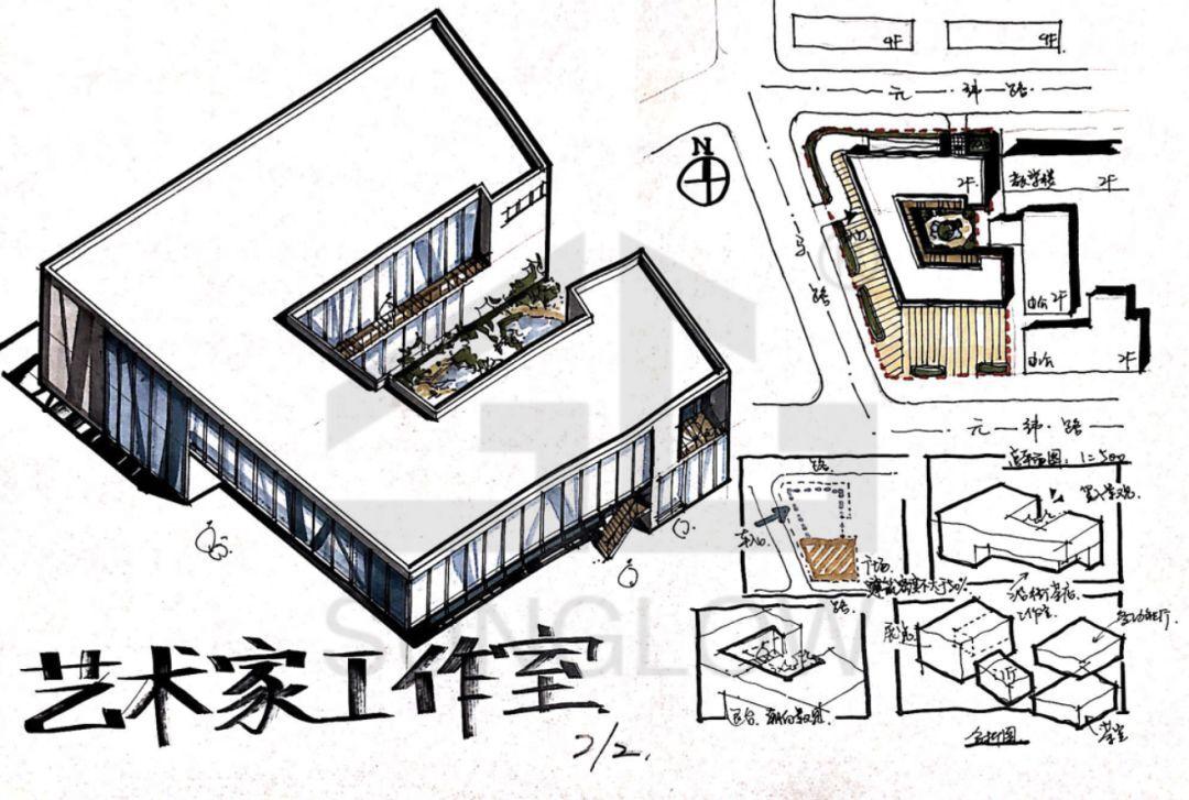 尚谷大快题模考评图 | 天大12初试-艺术家工作室