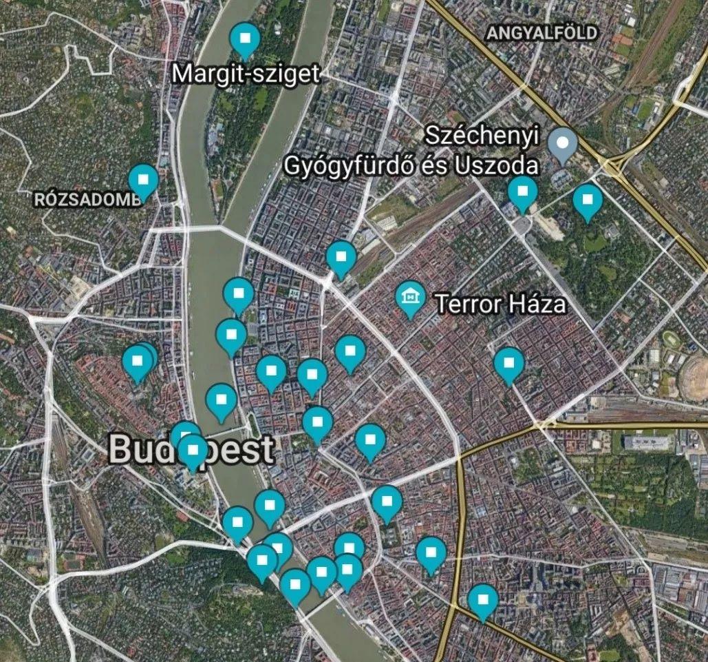 布达佩斯（没饭店）建筑地图