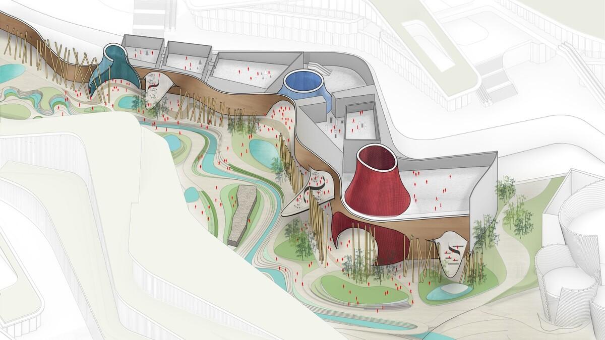 延伸至岷江的‘峡谷建筑’，五粮·东方酒谷方案公布 / 奥雷·舍人