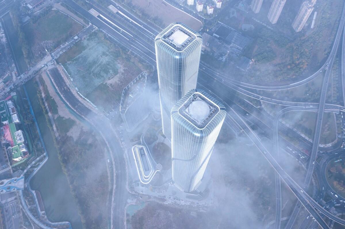 钱江潮涌：杭州世茂智慧之门超高层城市综合体 / 姜平工作室