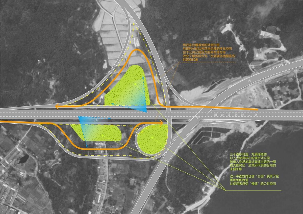 瞬间公园 INSTANT PARK：甬台温高速公路改扩建工程院桥服务区设计方案 / 也似建筑