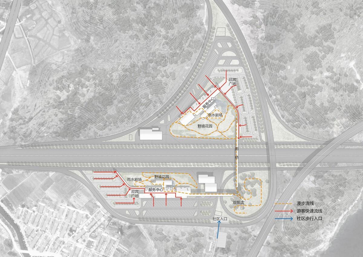 瞬间公园 INSTANT PARK：甬台温高速公路改扩建工程院桥服务区设计方案 / 也似建筑