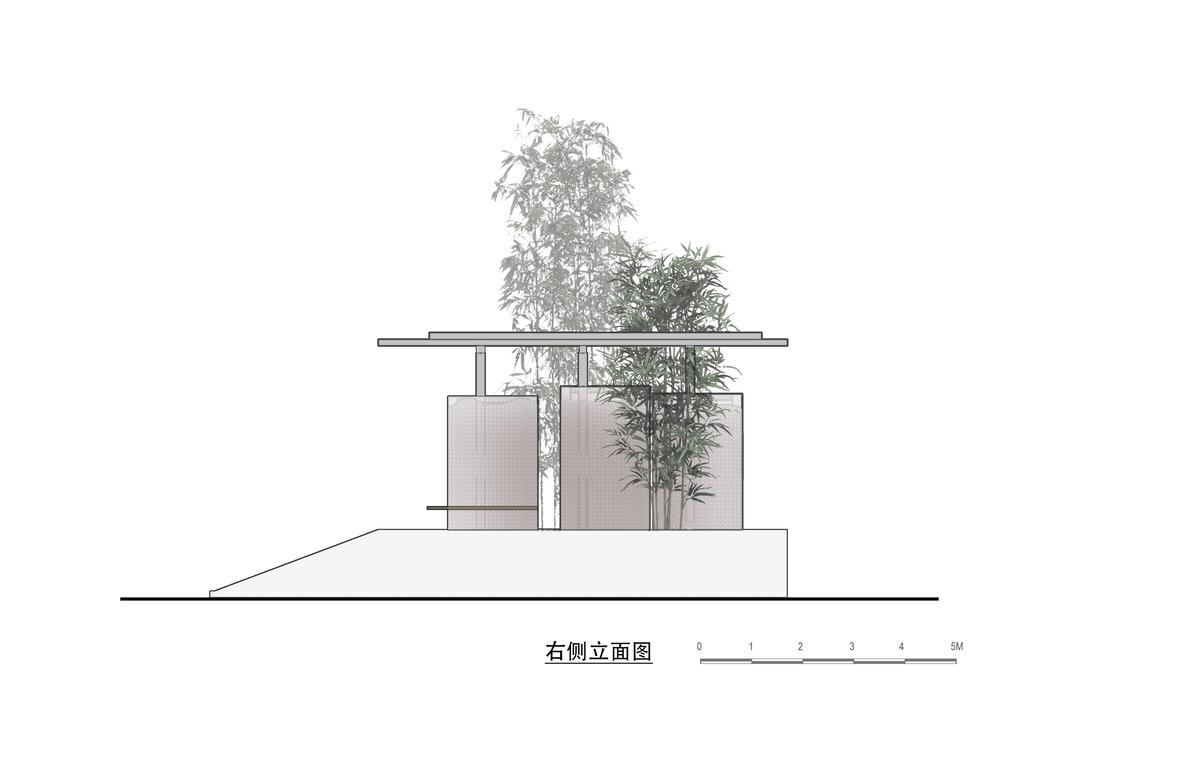 竹影摇曳的无性别公共卫生间：安石卷厕 / 在行建筑