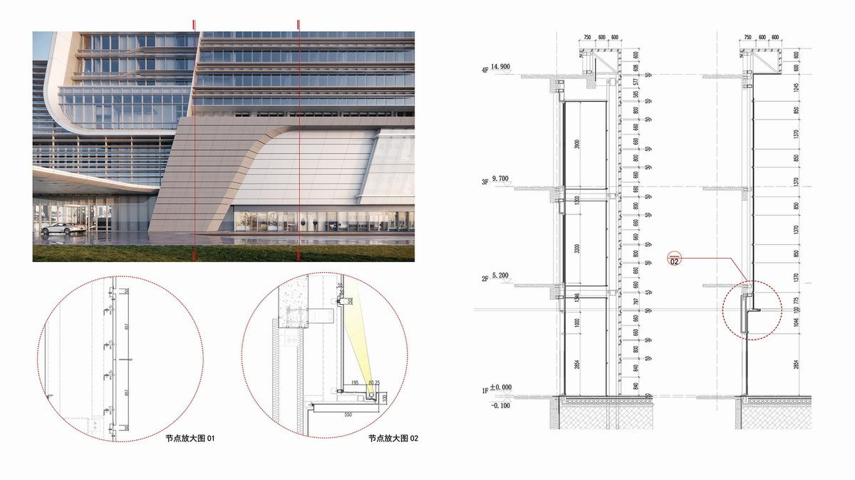上海新虹桥灿辉希尔顿五星级酒店：一幅展现流线与速度感的立面画卷 / 三益建筑