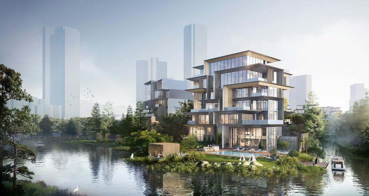 成都麓湖黑石岛：垂直五连墅 / 孟凡浩-line+建筑事务所