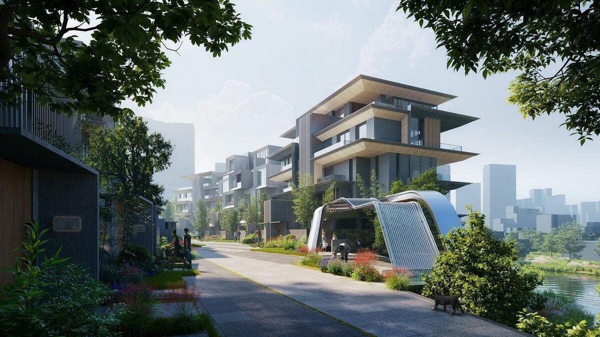 成都麓湖黑石岛：垂直五连墅 / 孟凡浩-line+建筑事务所