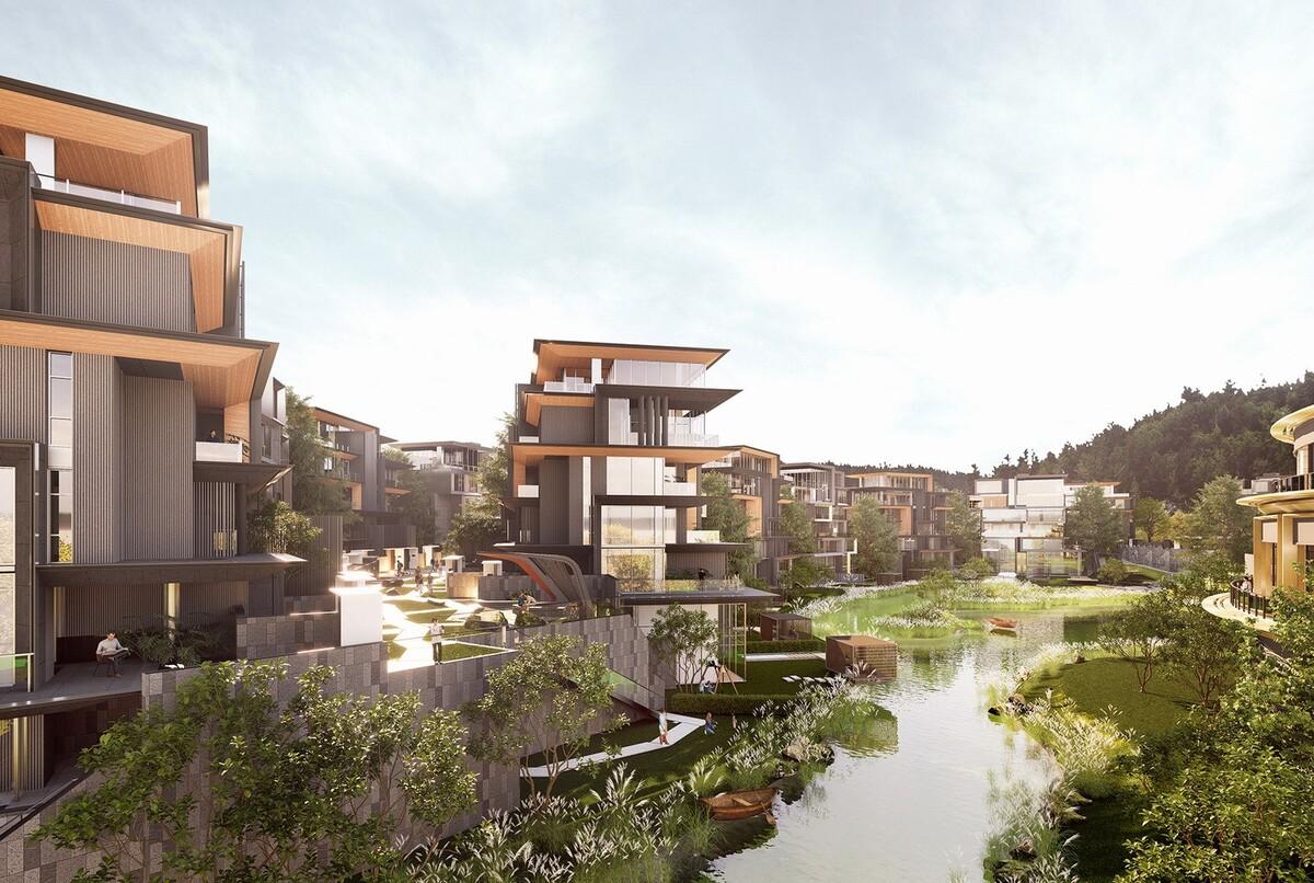成都麓湖黑石岛：垂直五连墅 / 孟凡浩-line+建筑事务所