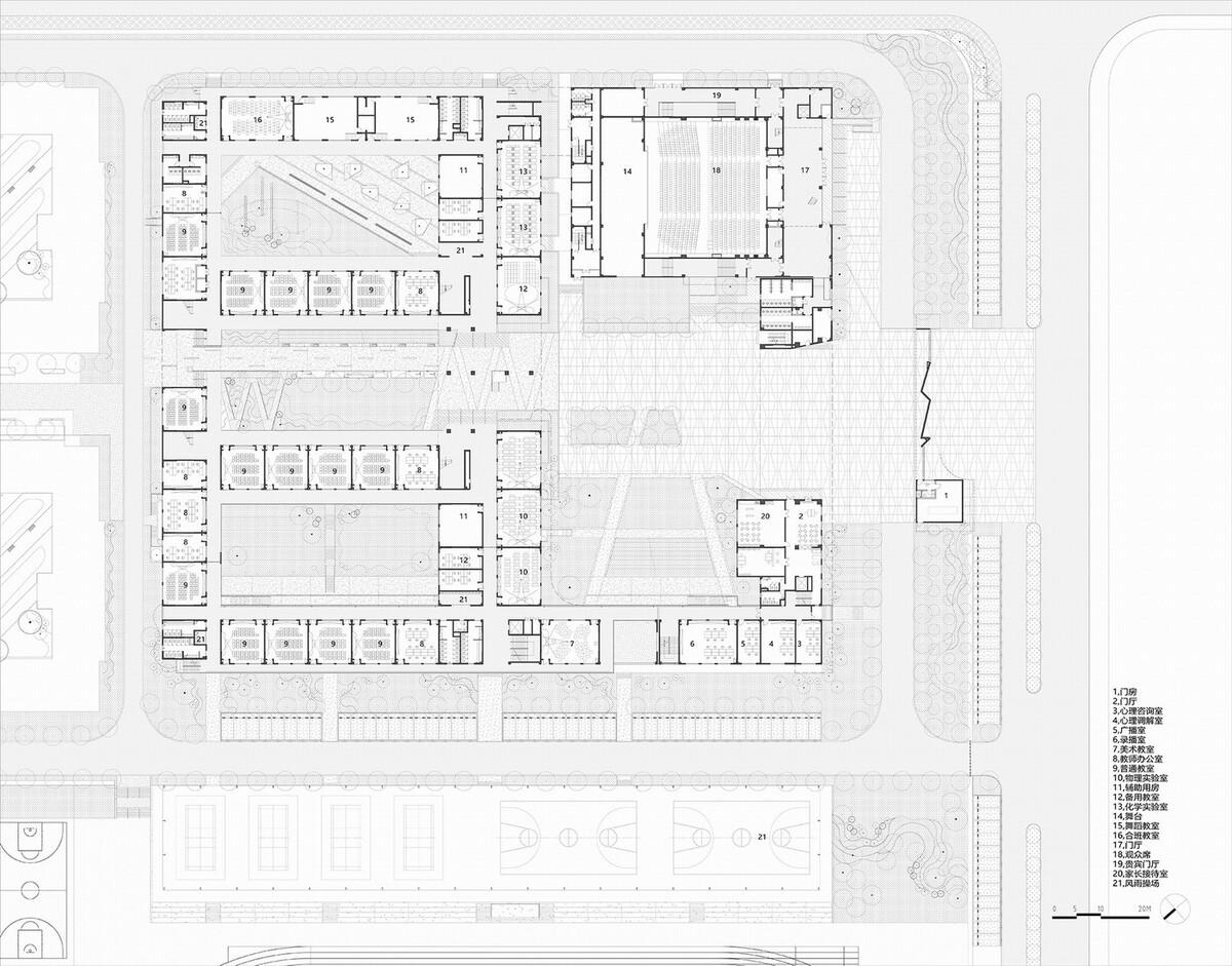 南山五福堂高级中学 / 小写建筑