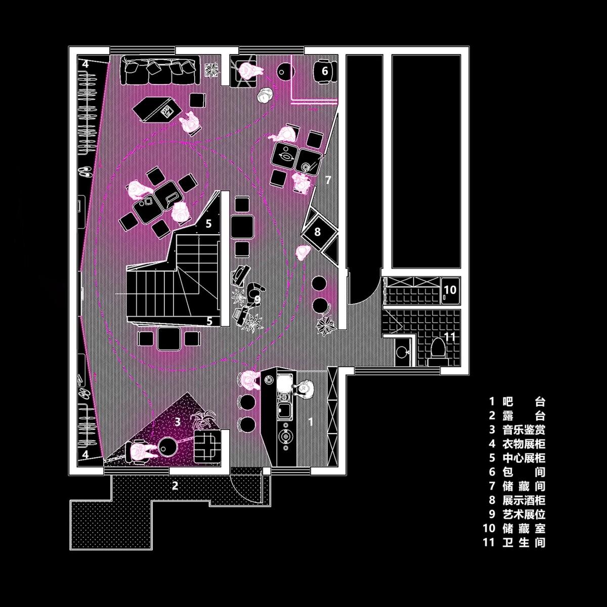 On Top蒸汽波酒吧与买手店：融合艺术与空间 / 米黑建筑